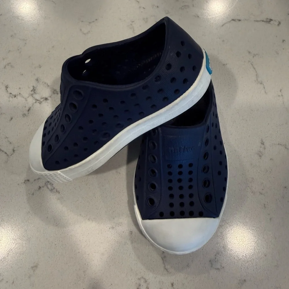 Native Kids Navy and White Slip-On Water Shoes